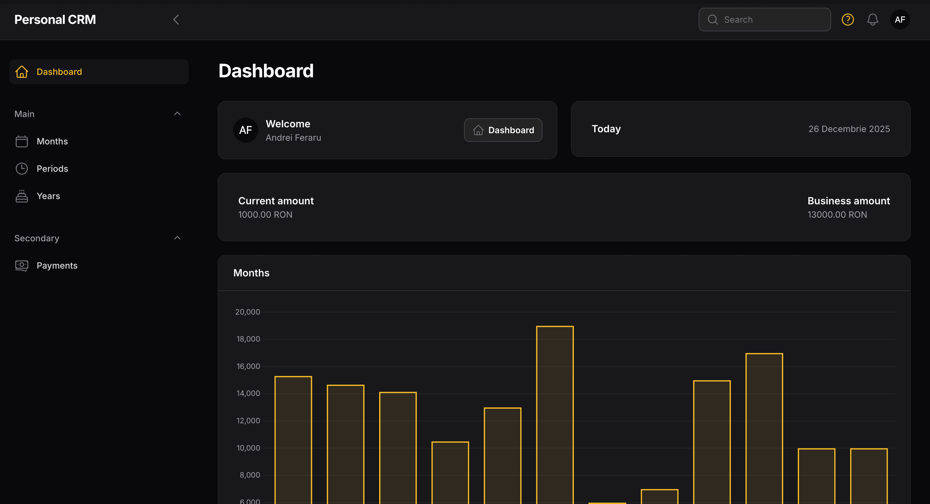 Personal CRM Dashboard